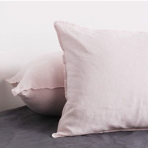 Pure Linen Pillow Shams – light pink